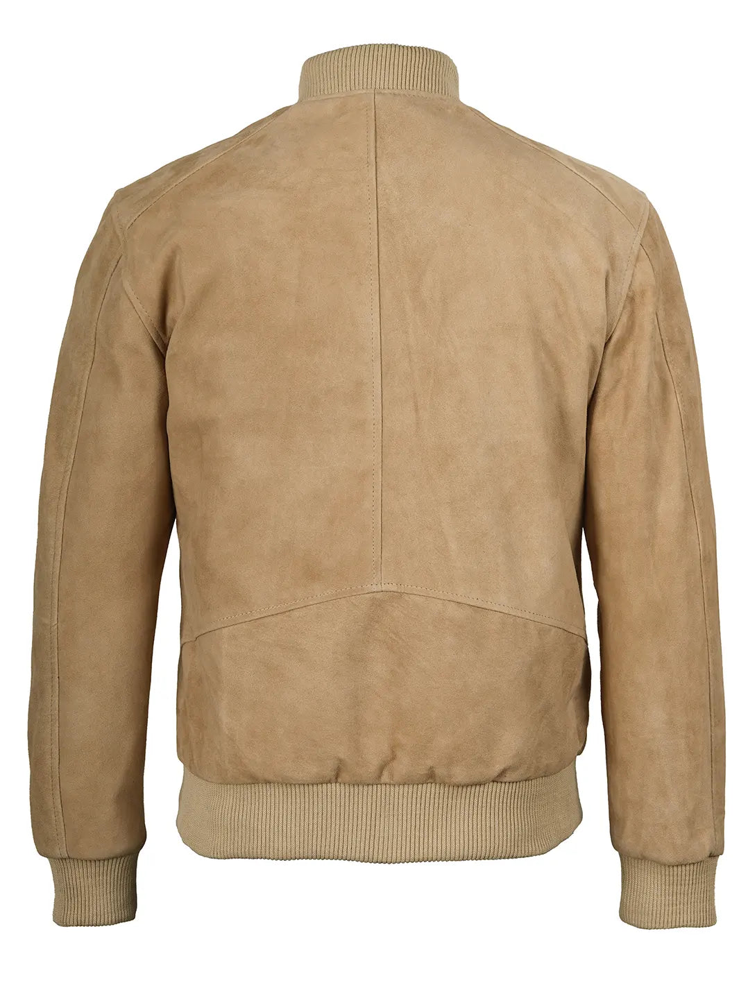 Camel Brown Suede Bomber Jacket Mens 