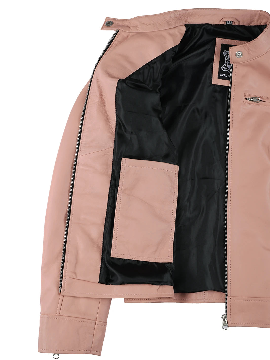 Women Pink moto Leather Jackets