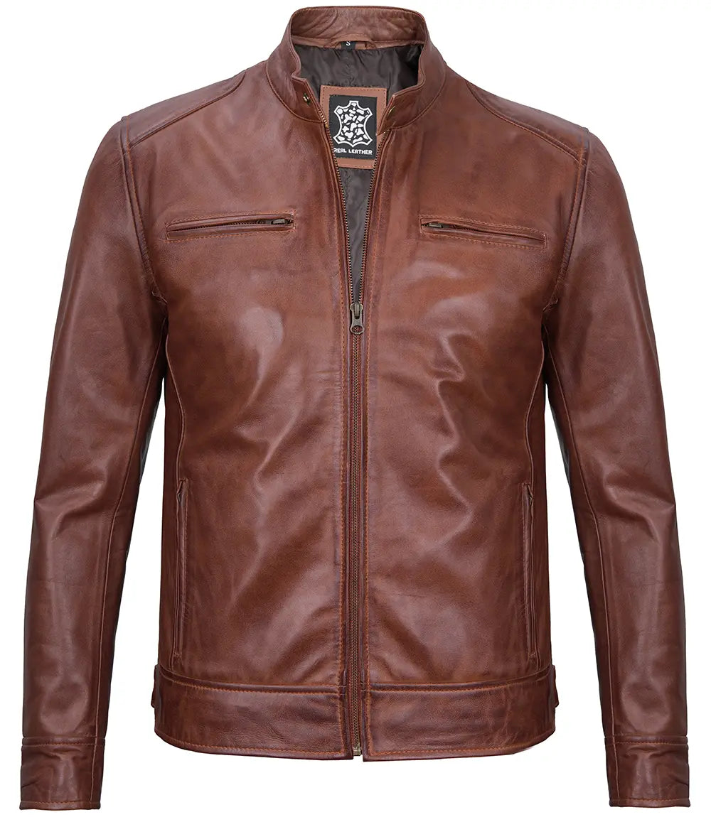 cafe racer brown jacket
