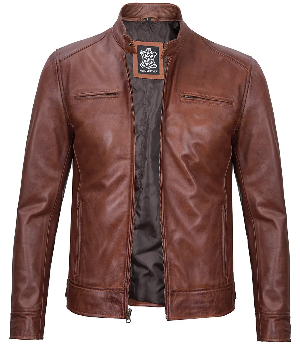 cafe racer jacket brown