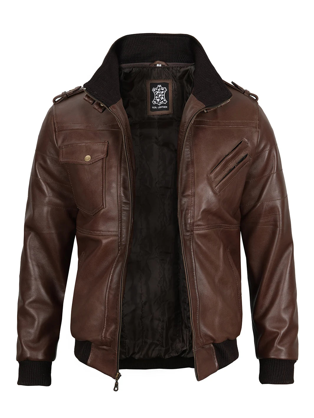 mens hooded leather jacket