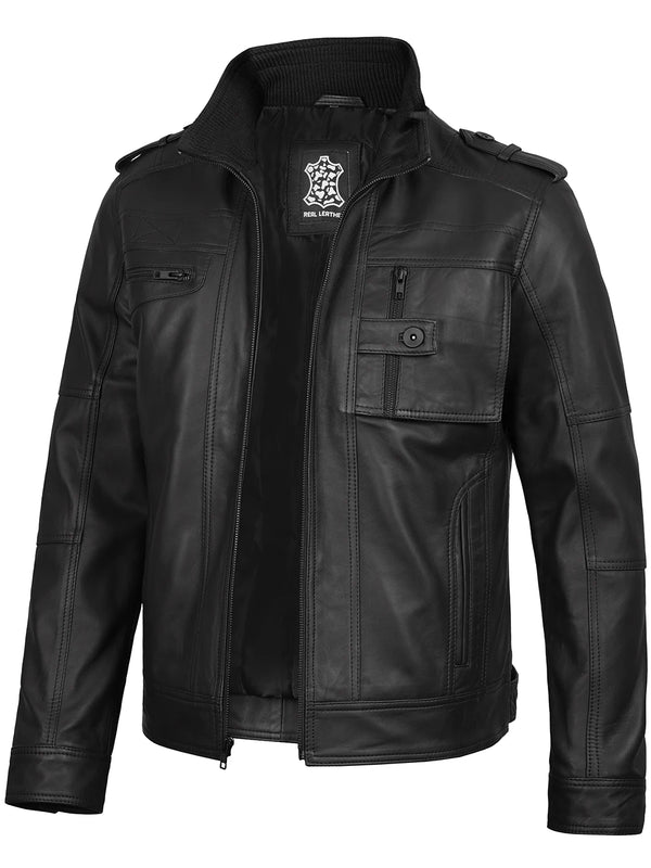 black leather jacket mens 